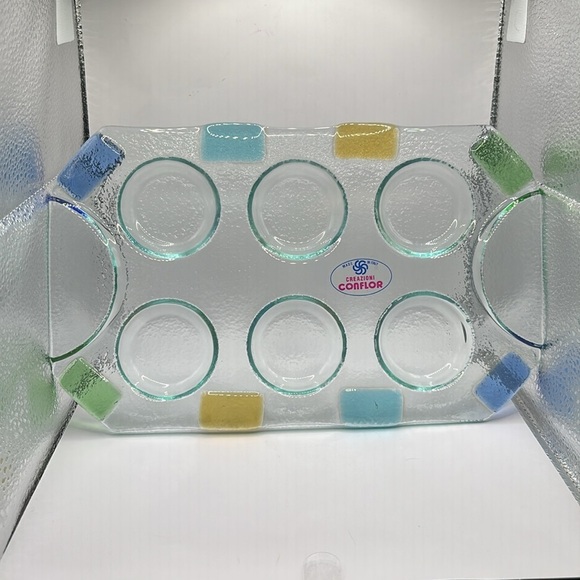 Italian fused glass Serving Tray. Used for shot glass, food, jewelry. - Picture 3 of 6